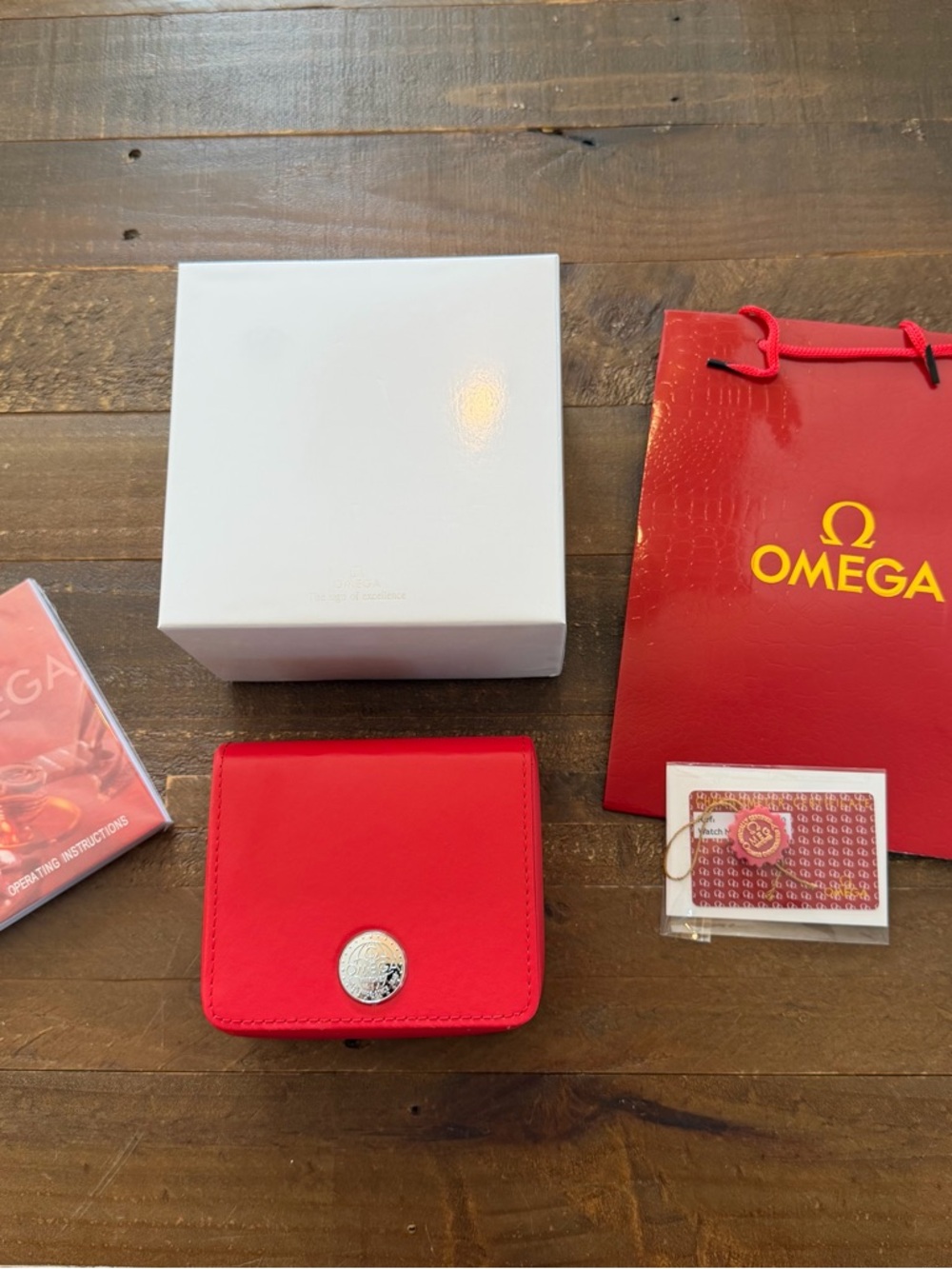 Omega Red Travel Case with Box & Bag